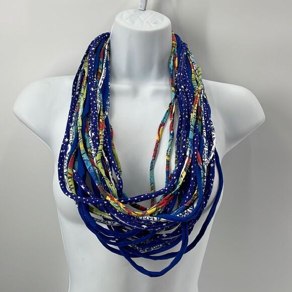Dona Bela Shreds Shred Lite upcycled fabric necklace scarf boho jewelry NEW NWOT - Picture 3 of 15